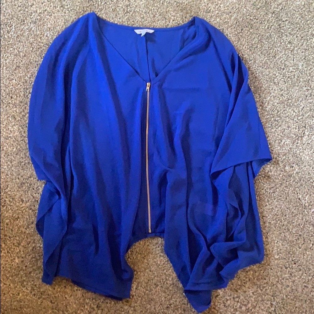 Naked Zebra Blue Poncho Flowy Top - Small